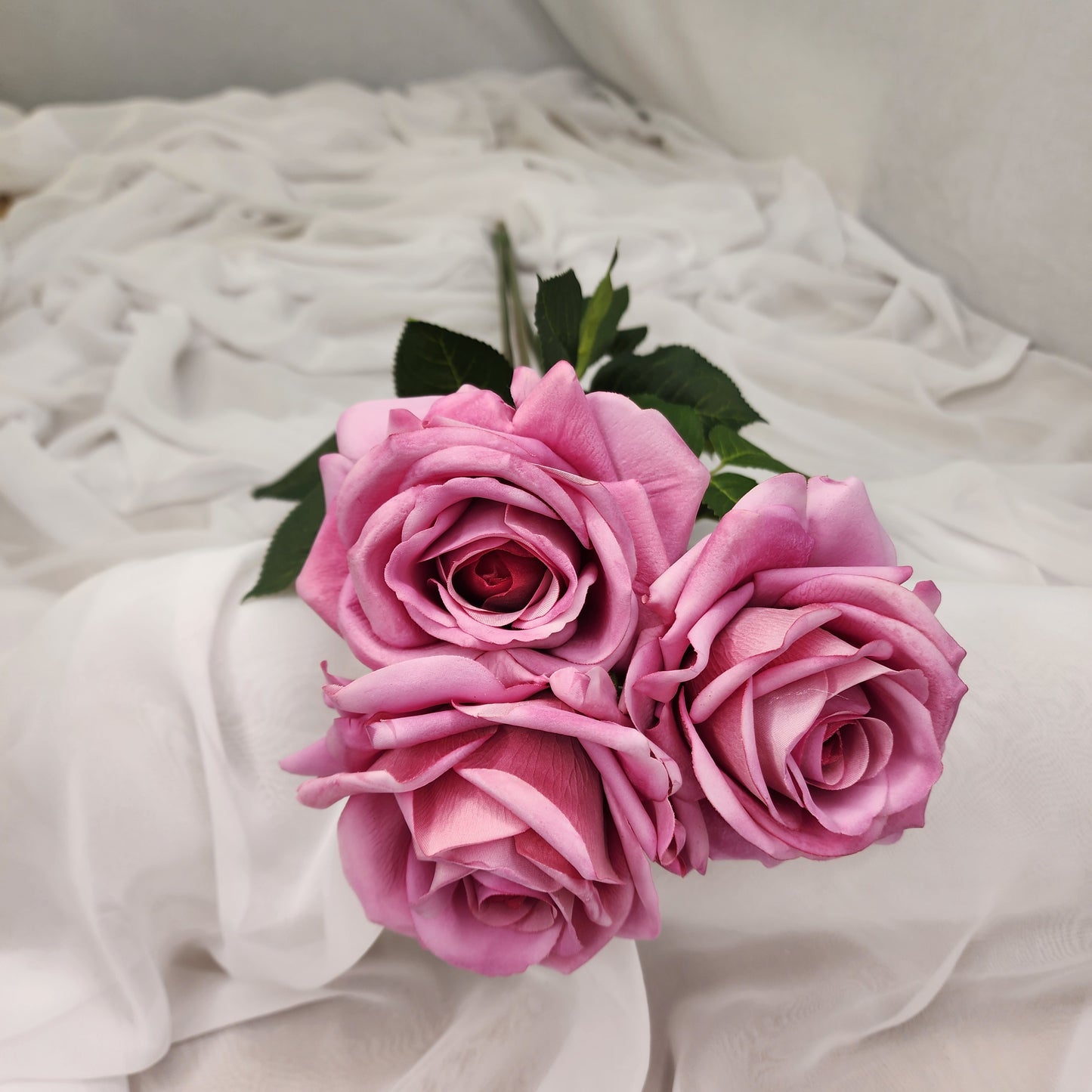 Mauve Royal Real Touch Rose - Realistic Artificial Flowers