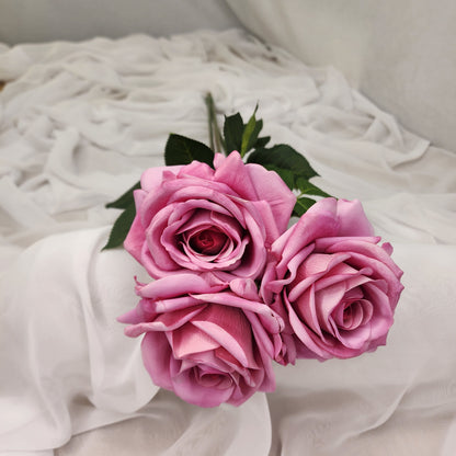 Mauve Royal Real Touch Rose - Realistic Artificial Flowers