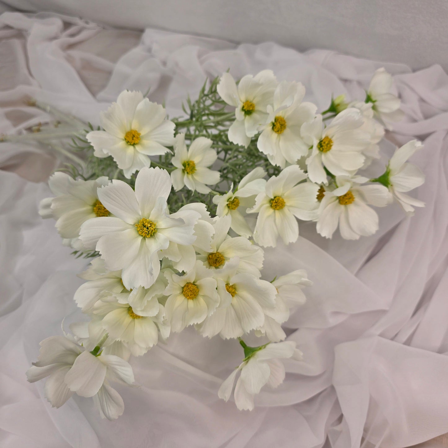 White Cosmos Spray - Realistic Artificial Flowers