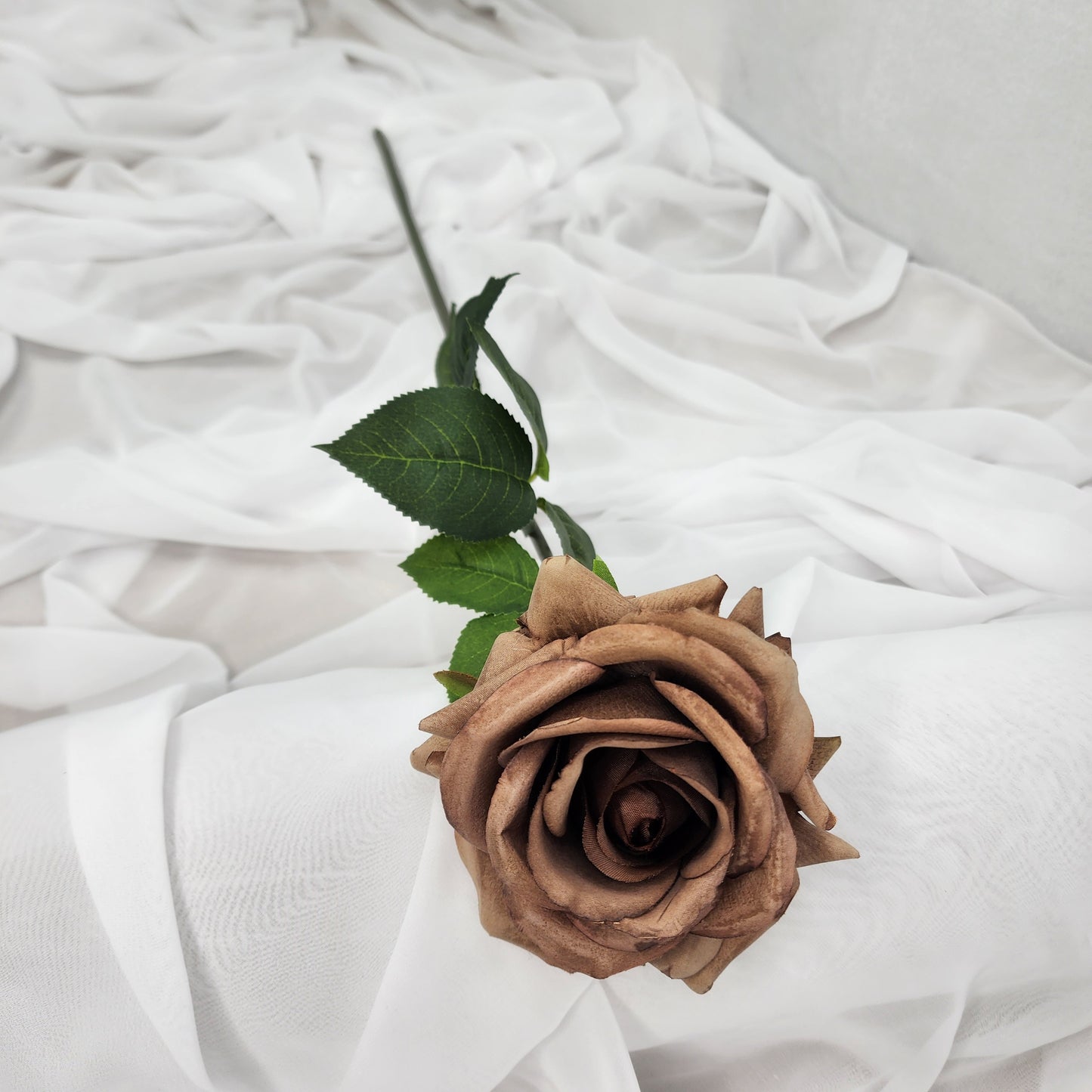 Coffee Royal Real Touch Rose - Realistic Artificial Flowers