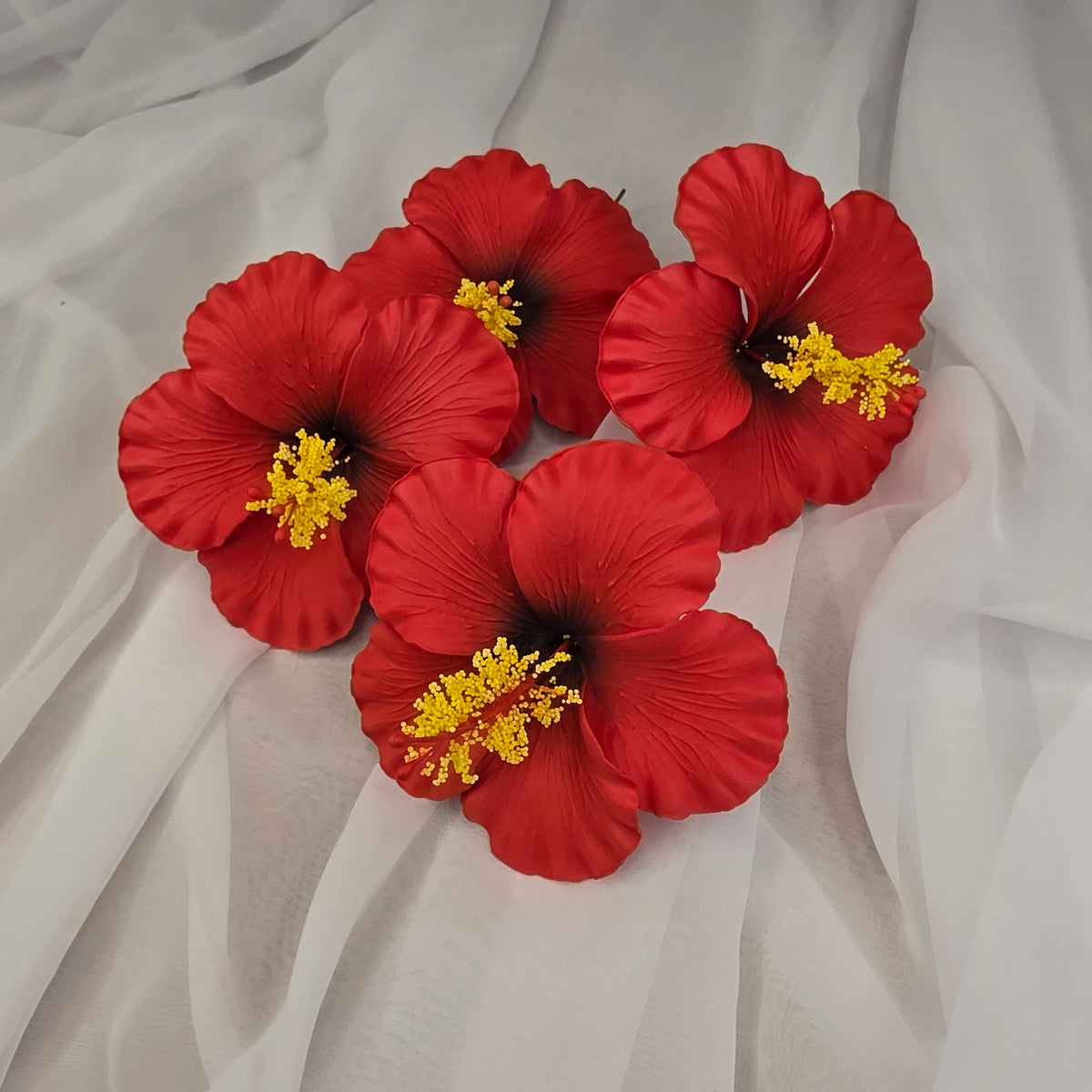Red Hibiscus 11.5 cm Flowerhead