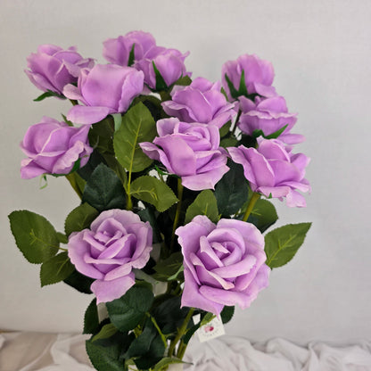 Lilac Real Touch Open Bloom Rose - Realistic Artificial Flowers