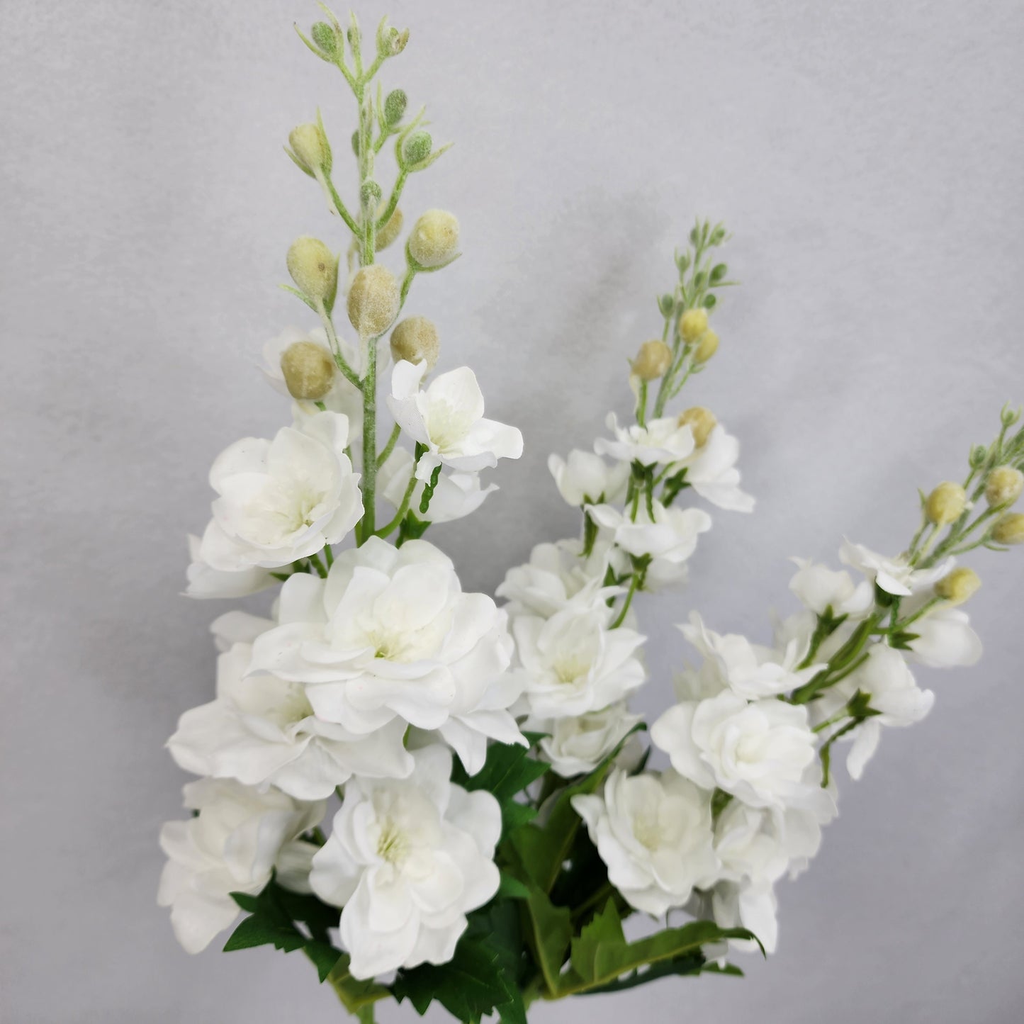 White Small Real Touch Delphinium - Realistic Artificial Flowers