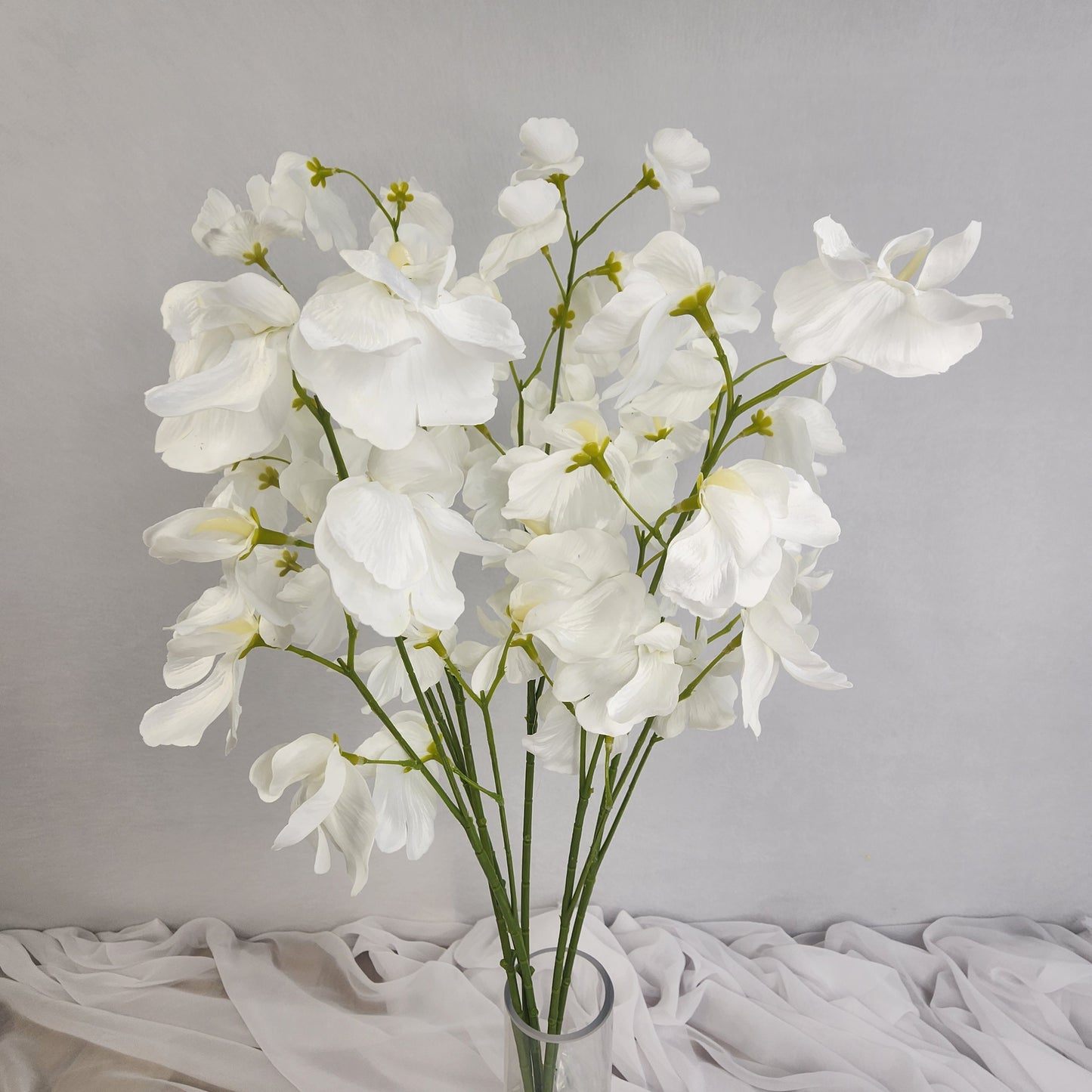 White Sweet Pea Spray- Realistic Artificial Flowers