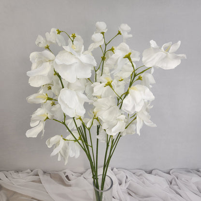 White Sweet Pea Spray- Realistic Artificial Flowers