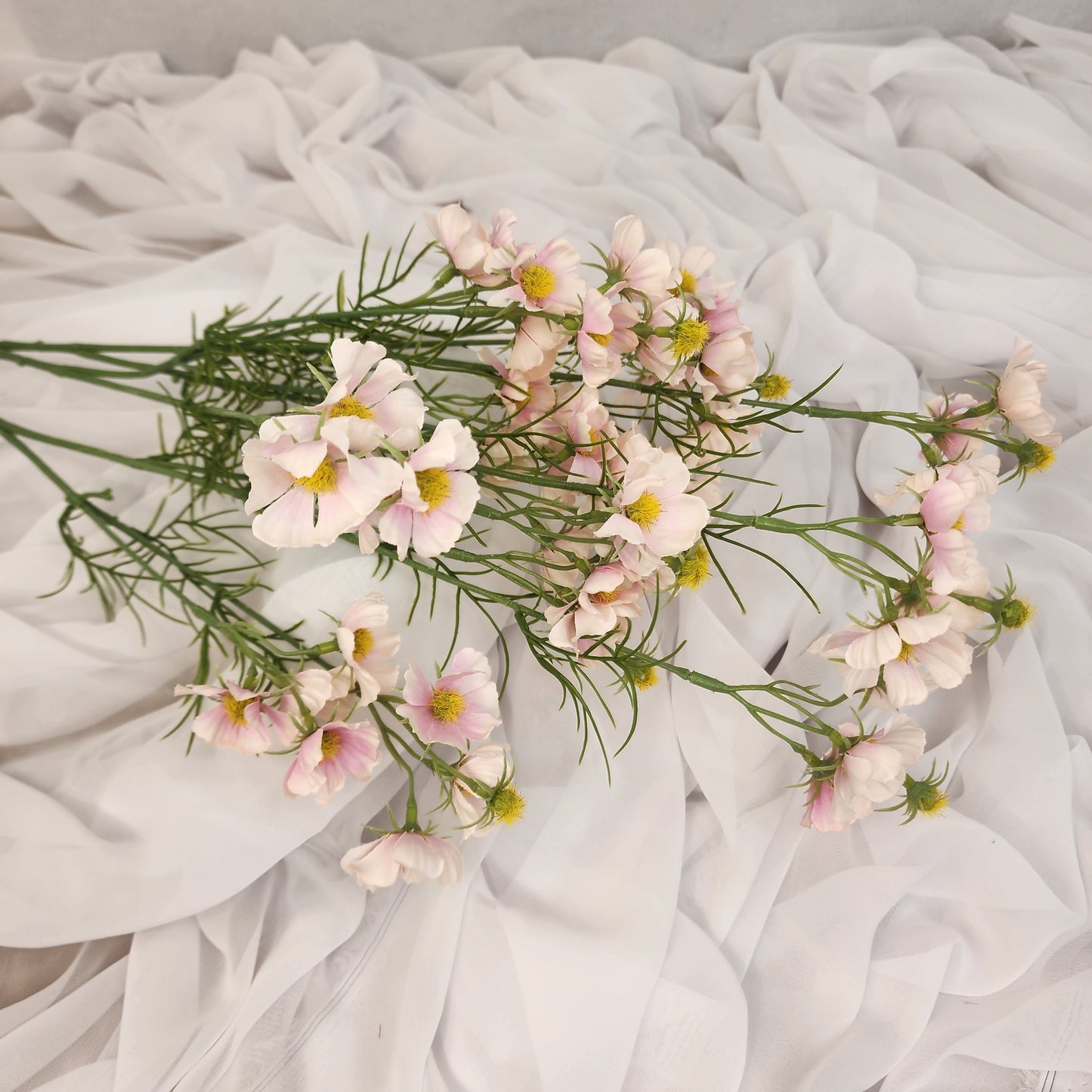 Pale Pink Mini Cosmos Spray - Realistic Artificial Flowers