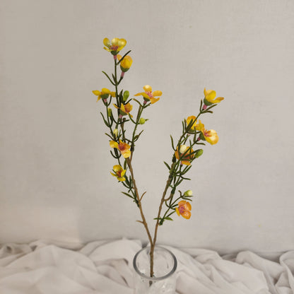 Wax Flower Spray Yellow - Realistic Artificial Flowers
