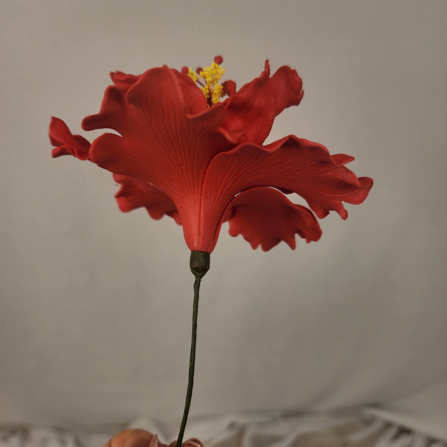 Red Double Hibiscus 11cm- Realistic artificial Flowers