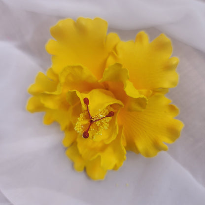 Hibiscus Yellow Double 11cm- Realistic artificial Flowers