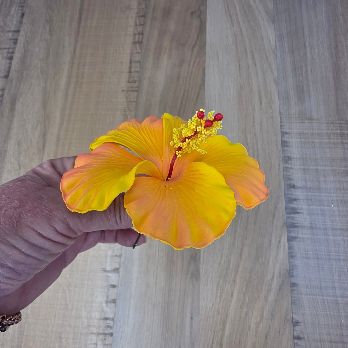 Peach Hibiscus 11.5 cm Flowerhead