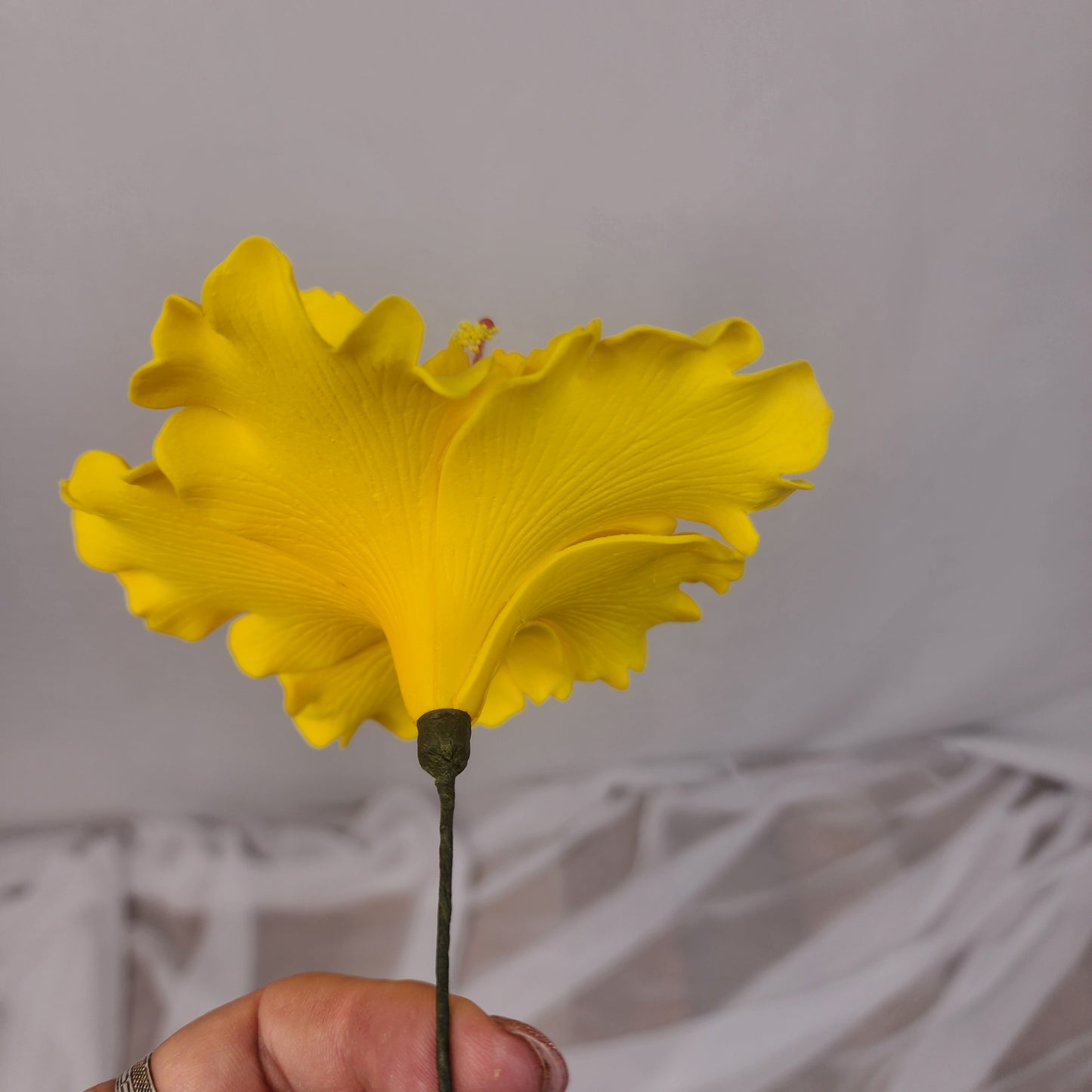 Hibiscus Yellow Double 11cm- Realistic artificial Flowers