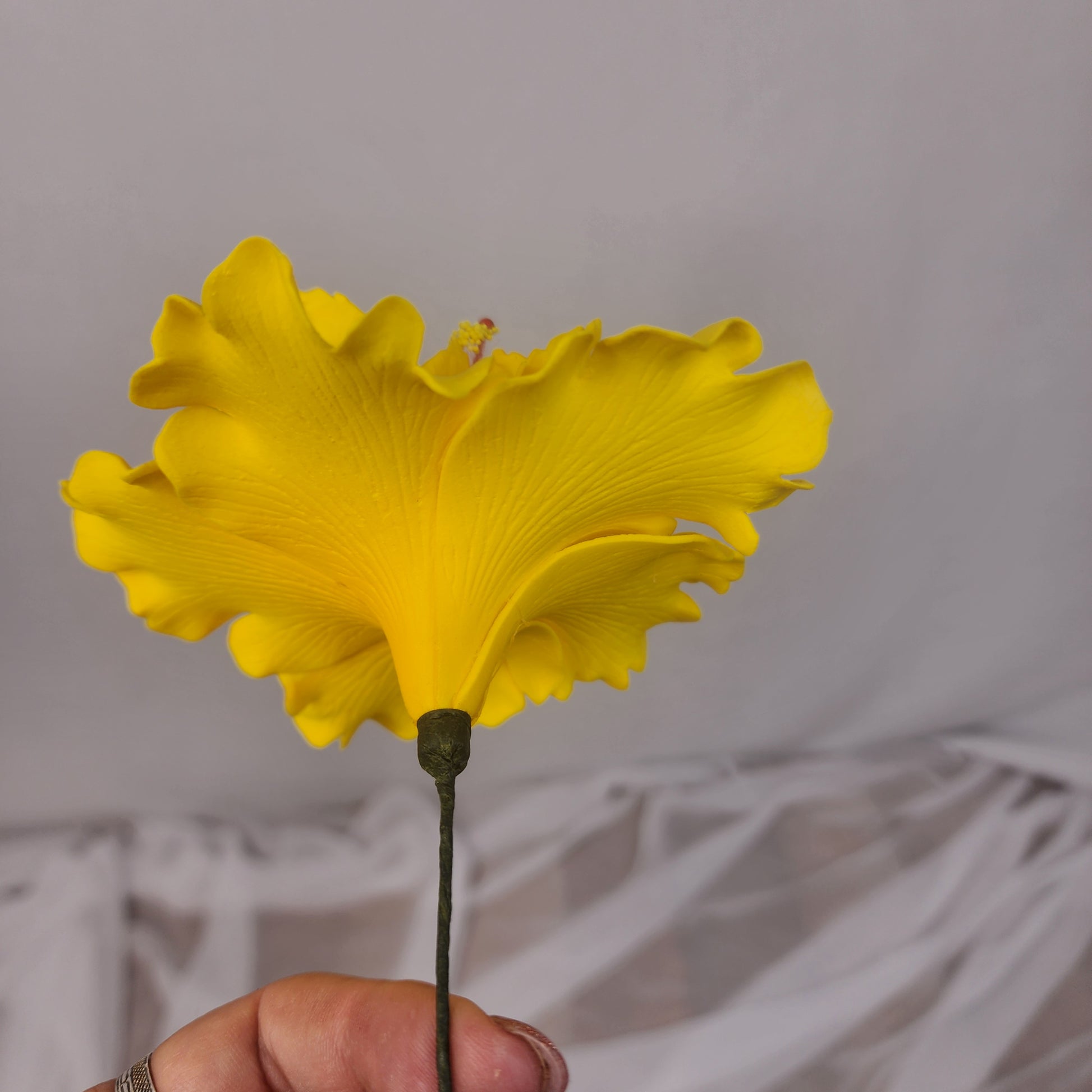 Hibiscus Yellow Double 11cm- Realistic artificial Flowers