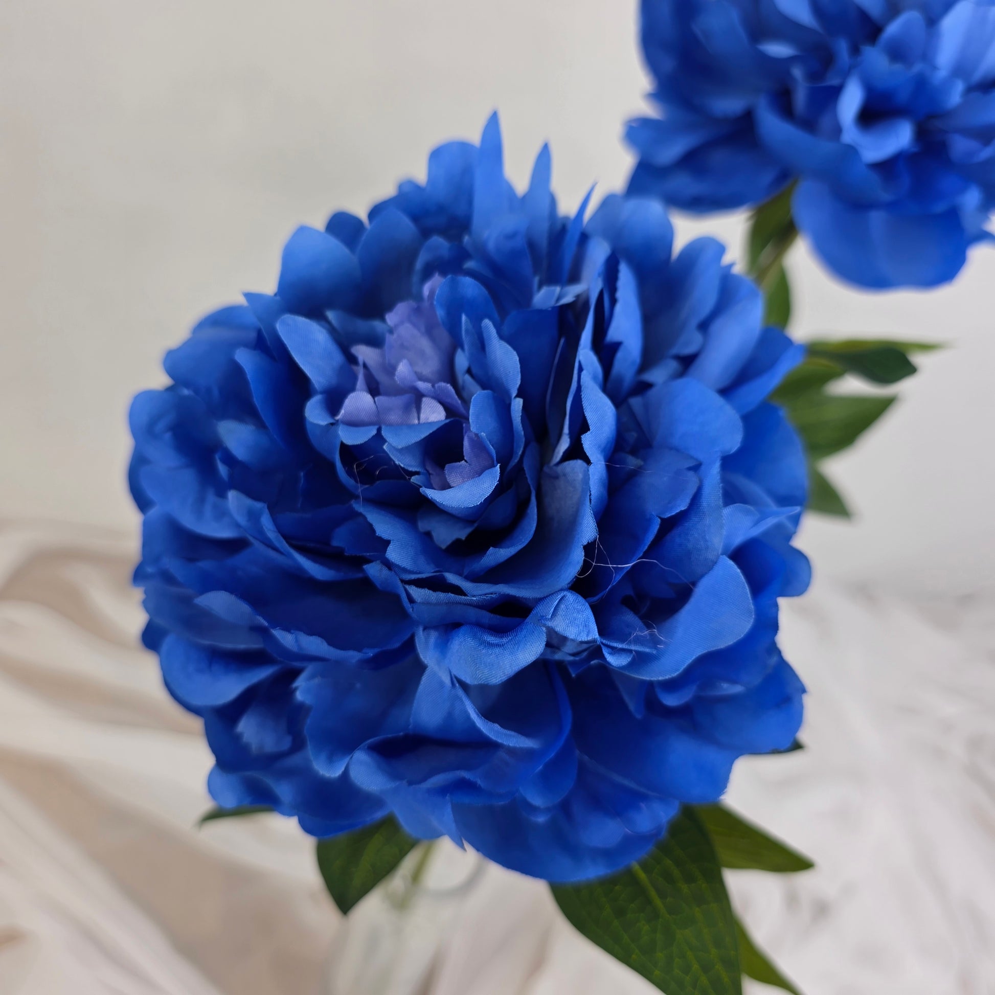 Dark Blue Peony Bloom Large - Realistic Artificial Flowers