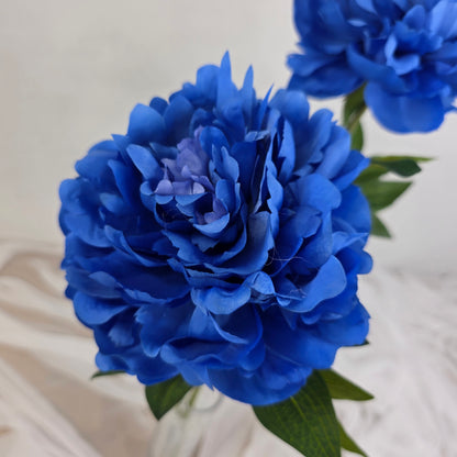 Dark Blue Peony Bloom Large - Realistic Artificial Flowers