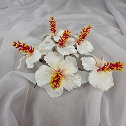 White Hibiscus 8cm Flowerhead