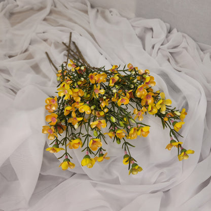 Wax Flower Spray Yellow - Realistic Artificial Flowers