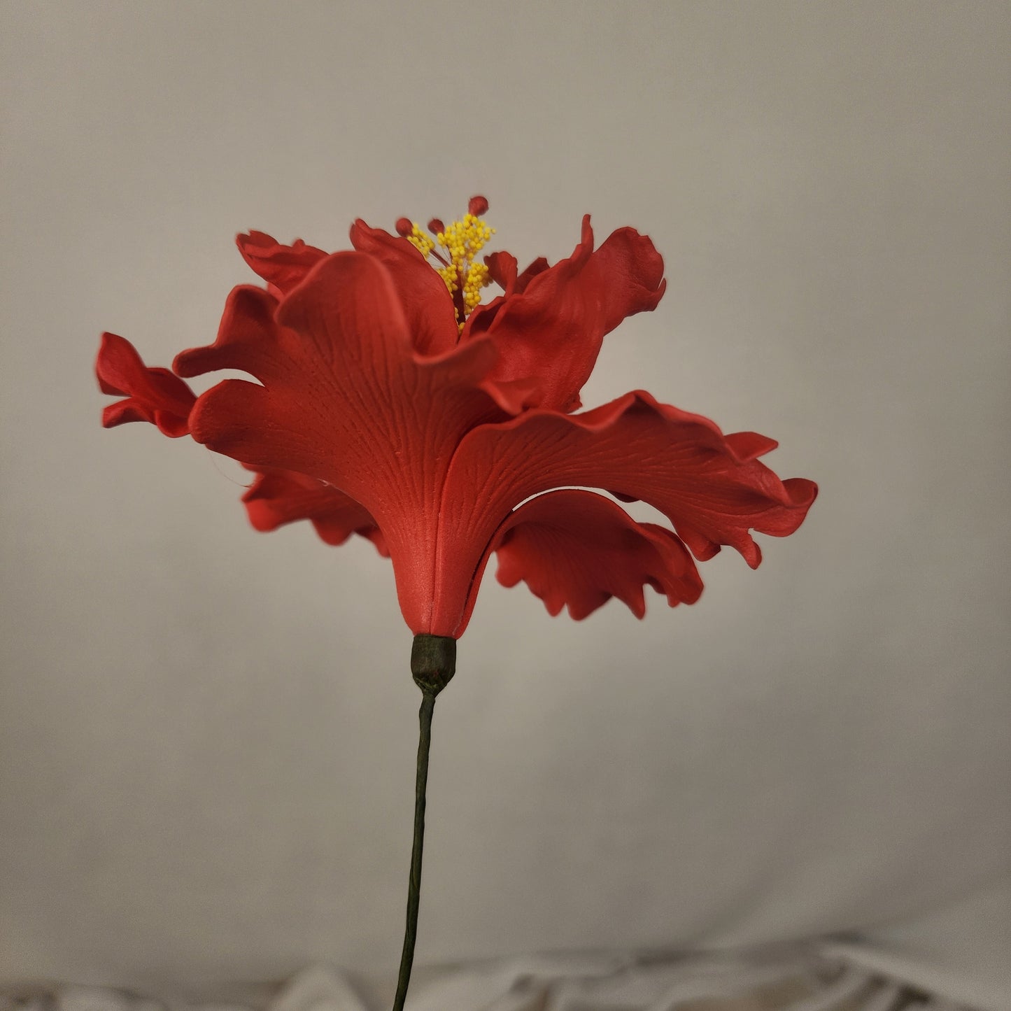 Red Double Hibiscus 11cm- Realistic artificial Flowers