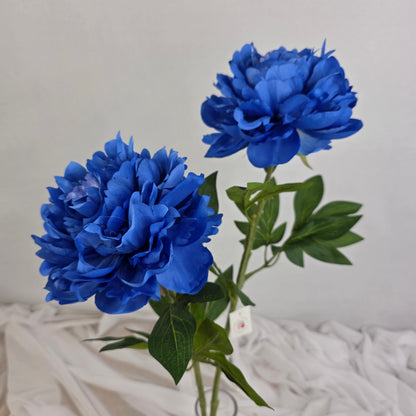 Dark Blue Peony Bloom Large - Realistic Artificial Flowers