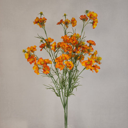 Orange Mini Cosmos Spray - Realistic Artificial Flowers