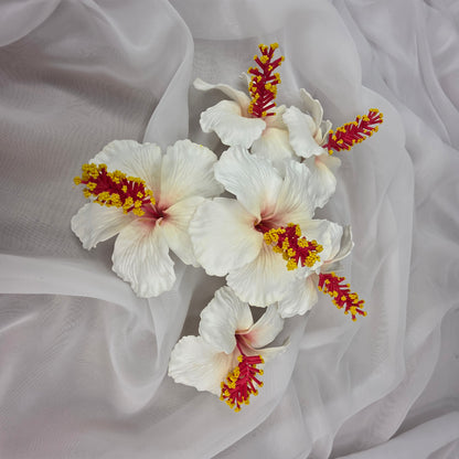 White Hibiscus 8cm Flowerhead