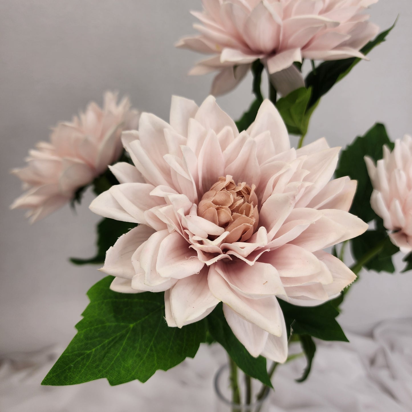Light Pink Real Touch Dahlias-Realistic Artificial Flowers