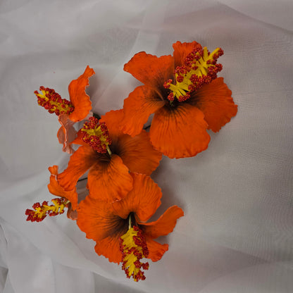 Orange Hibiscus 8 cm Flowerhead
