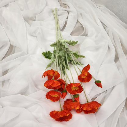 Icelandic Burnt Orange Poppies - Realistic Artificial Flowers