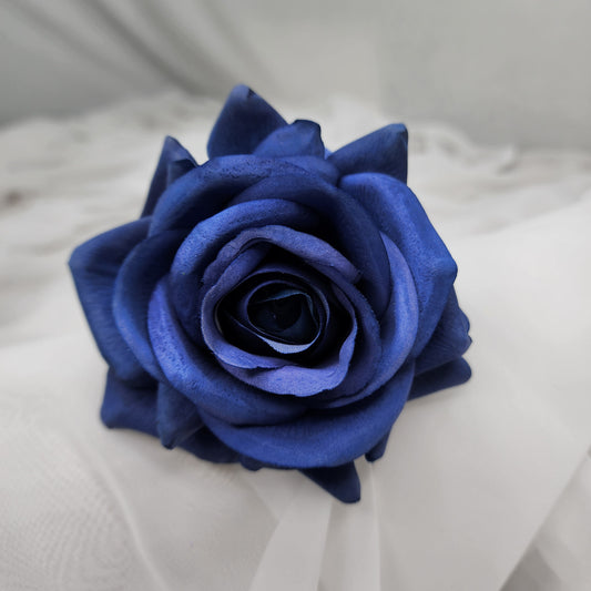 Navy Blue Royal Real Touch Rose- Realistic Artificial Flowers