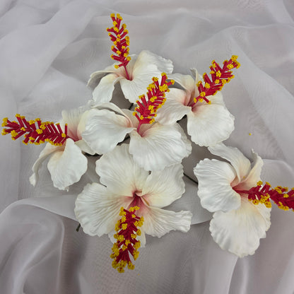 White Hibiscus 8cm Flowerhead