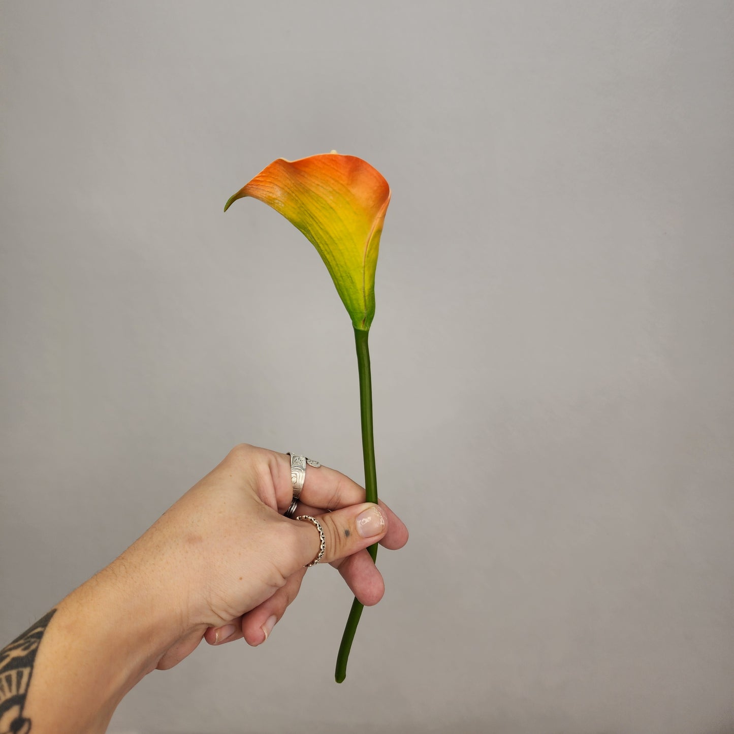 Orange Mini Calla Lily  - Realistic Artificial Flowers