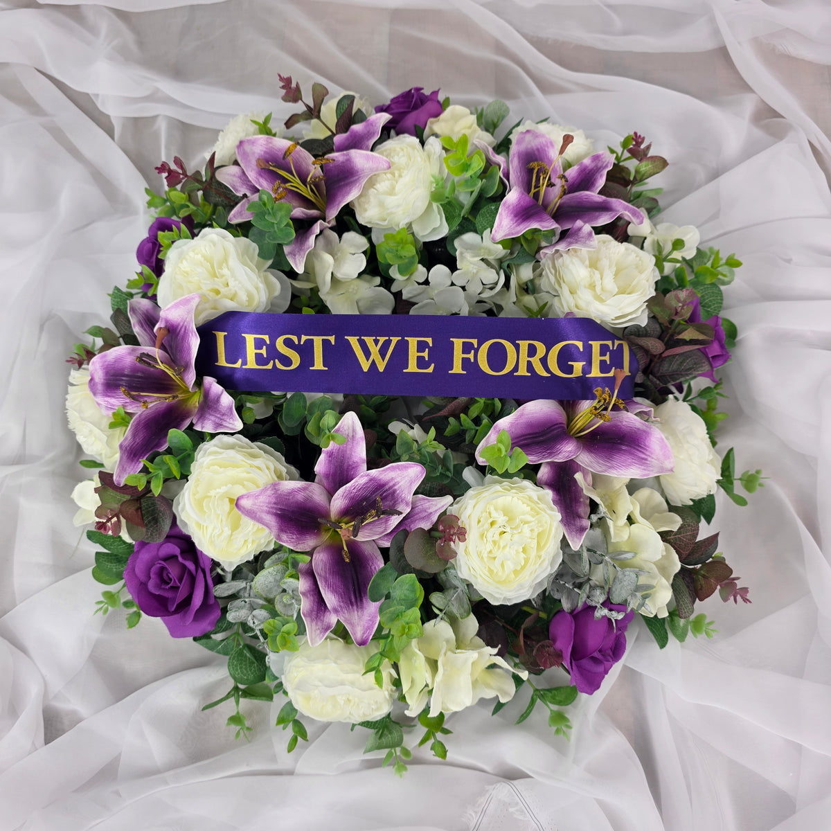 Wreath in Purple and White