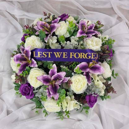 Wreath in Purple and White