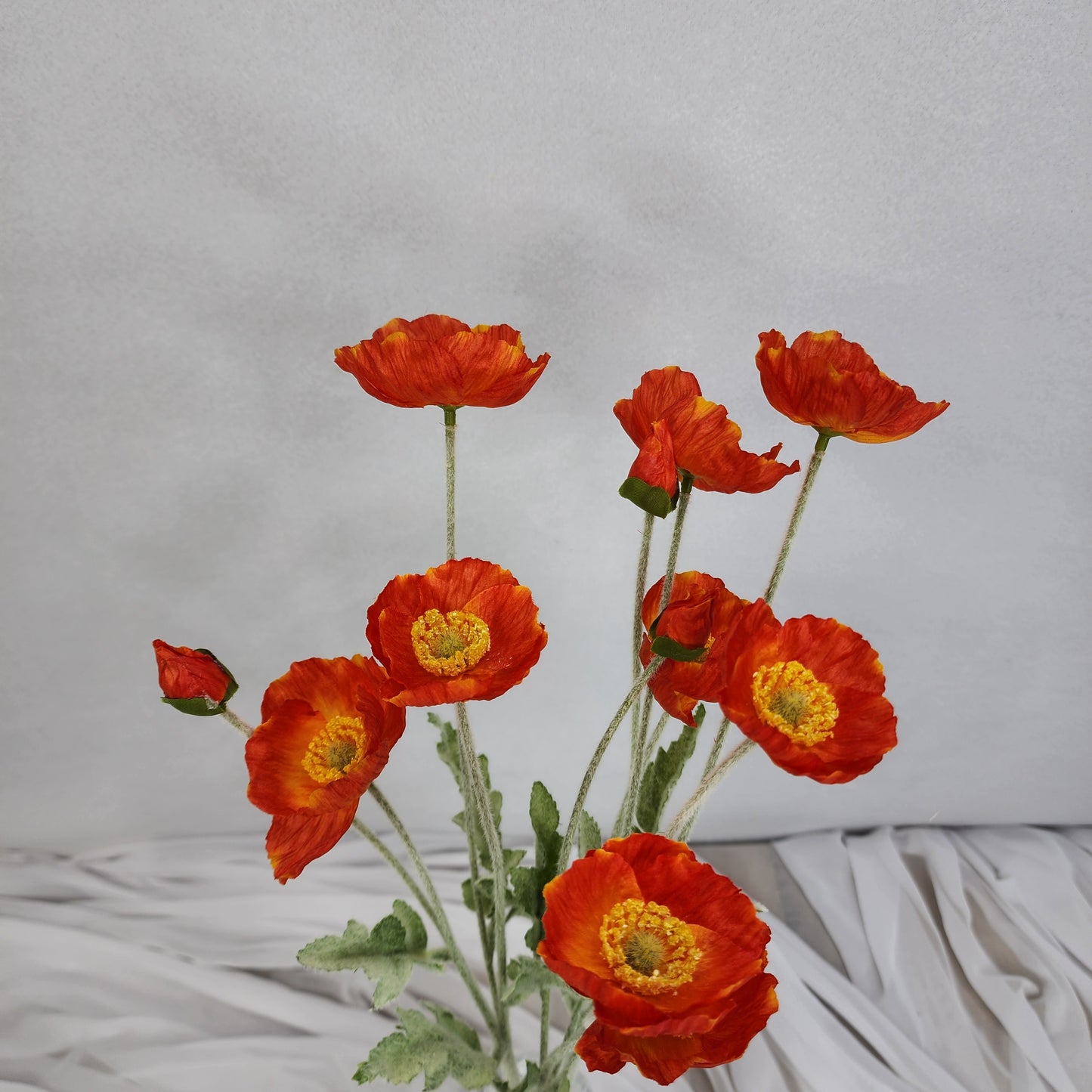 Icelandic Burnt Orange Poppies - Realistic Artificial Flowers
