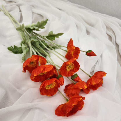 Icelandic Burnt Orange Poppies - Realistic Artificial Flowers
