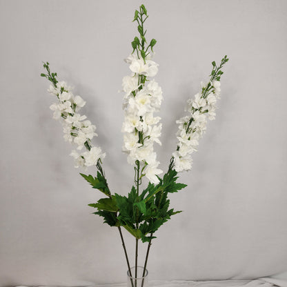 White Large Real Touch Delphinium - Realistic Artificial Flowers