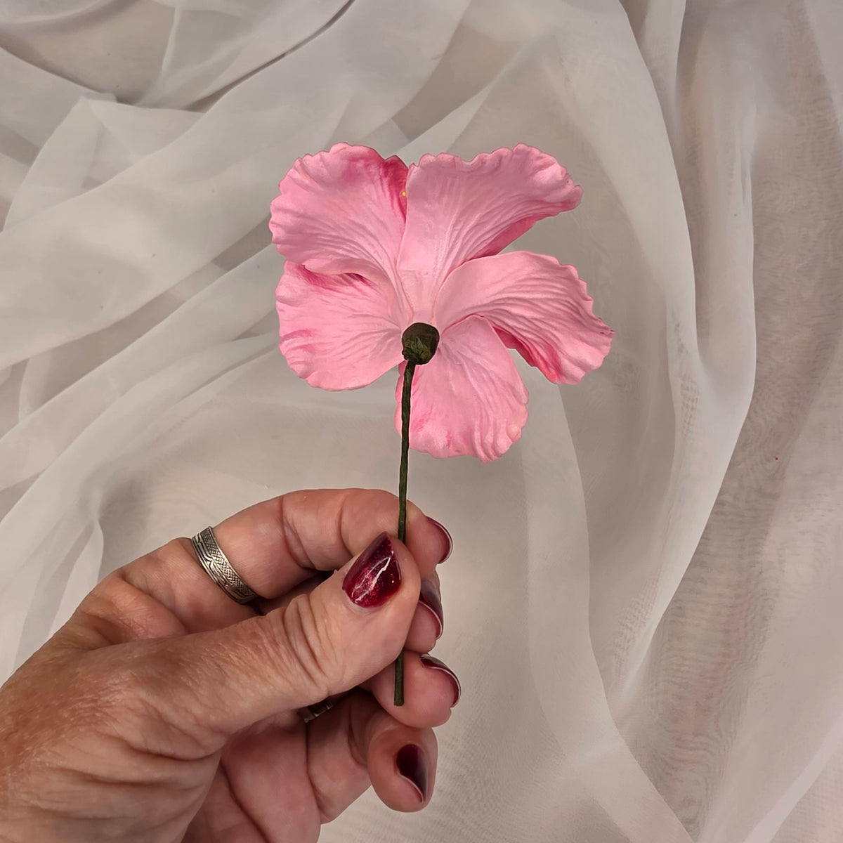 Pink Hibiscus 8cm Flowerhead