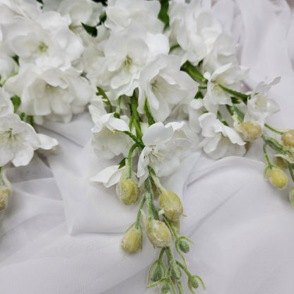 White Small Real Touch Delphinium - Realistic Artificial Flowers