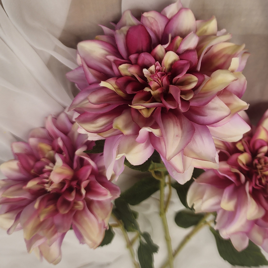Lilac Swirl Dahlia Silk Touch- Realistic Artificial Flowers