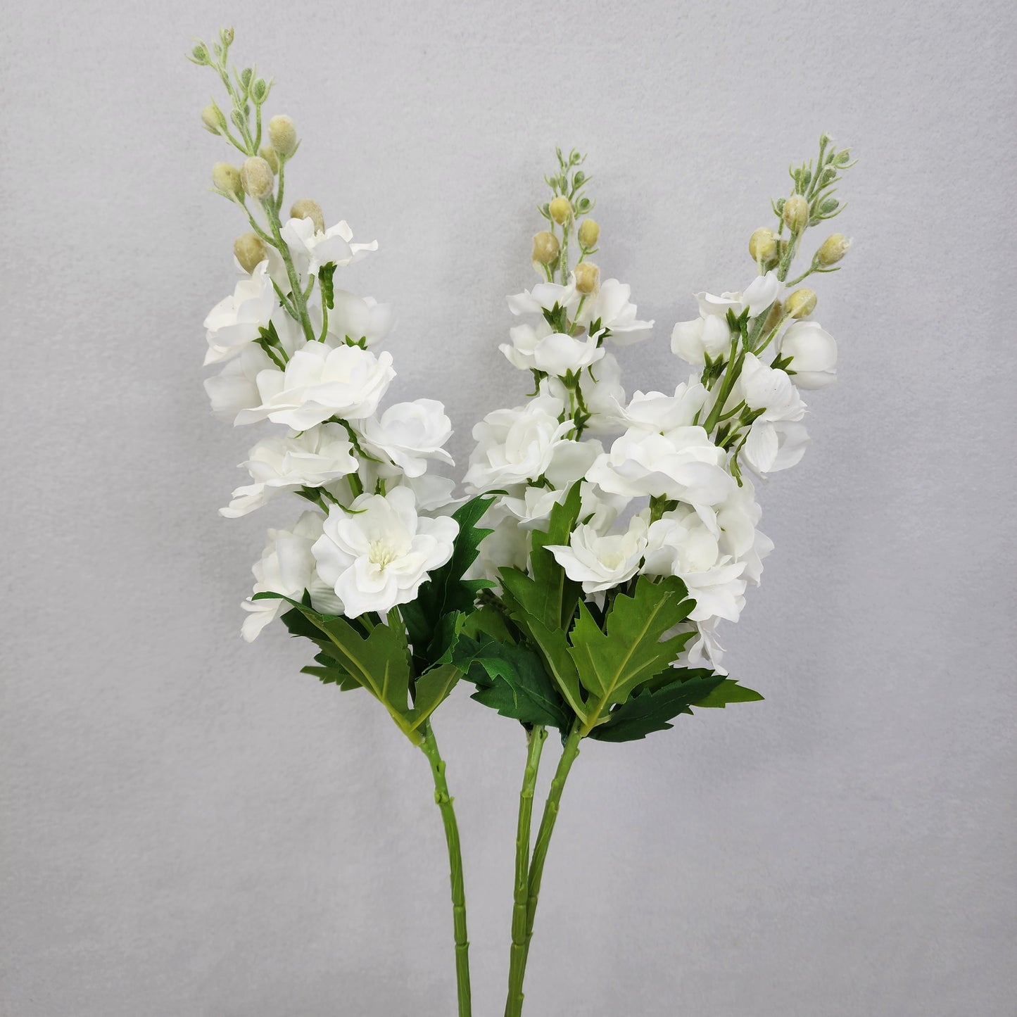 White Small Real Touch Delphinium - Realistic Artificial Flowers