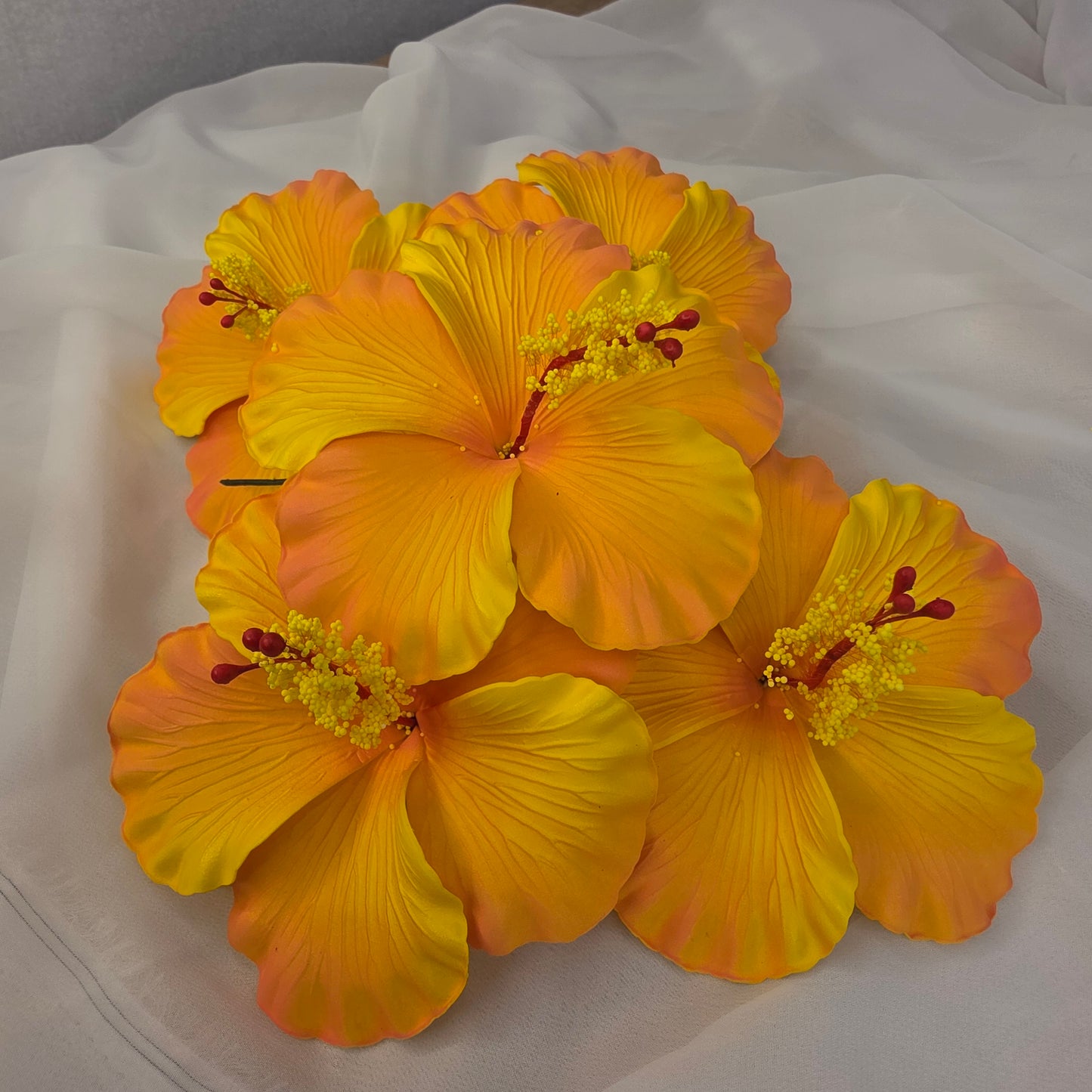 Peach Hibiscus 11.5 cm Flowerhead