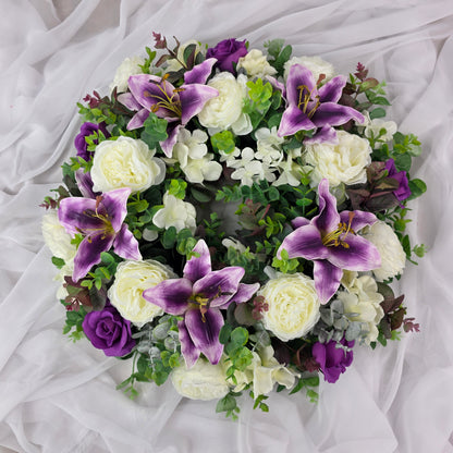 Wreath in Purple and White