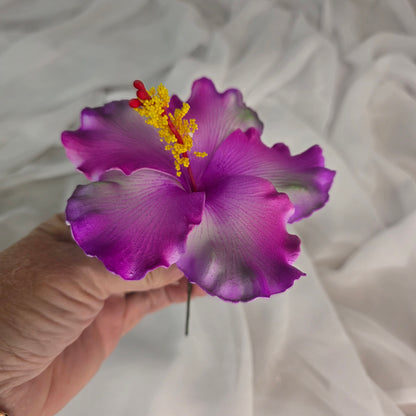 Magenta Hibiscus Shimmery 11.5cm Flowerhead