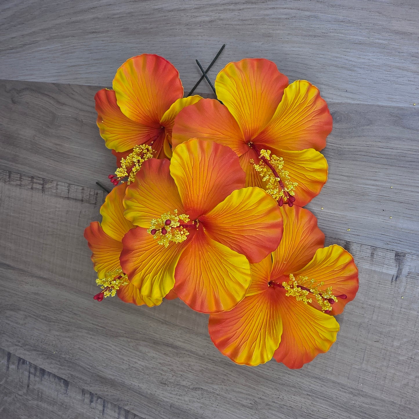 Bright Orange/Yellow Hibiscus 11.5 cm Flowerhead