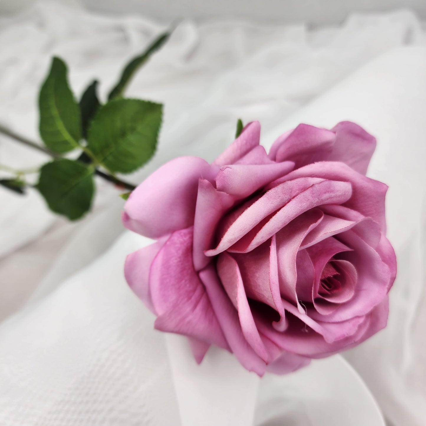 Mauve Royal Real Touch Rose - Realistic Artificial Flowers