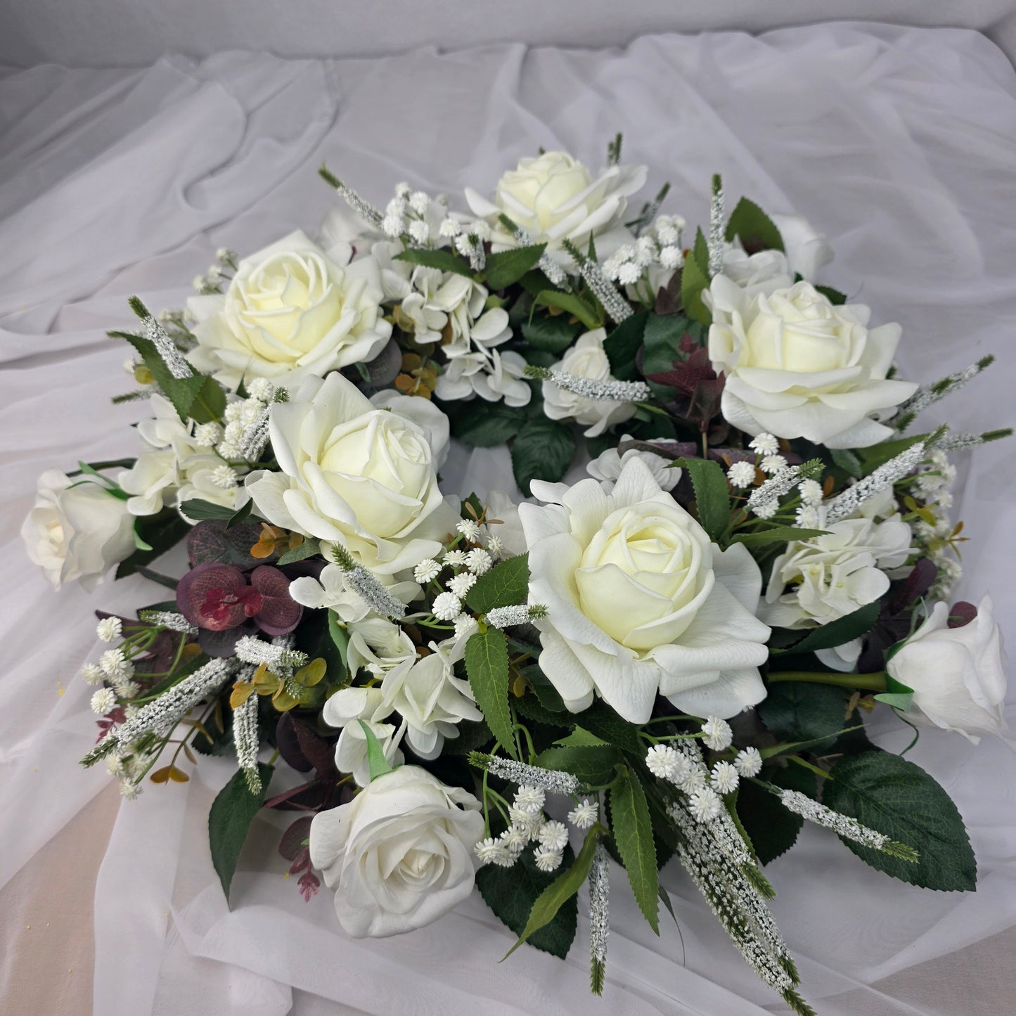 Wreath in Whites and Green