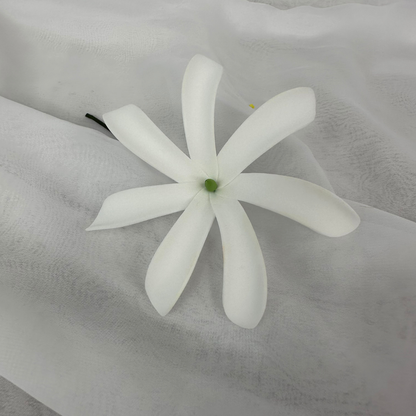 White Tiare/ Tahitian Gardenia Single Stem 8cm – Realistic Artificial Flowers